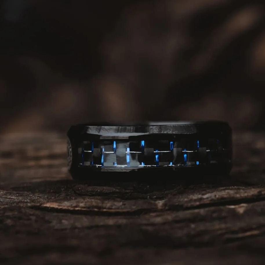 Black Stainless Steel Vegvisir Ring