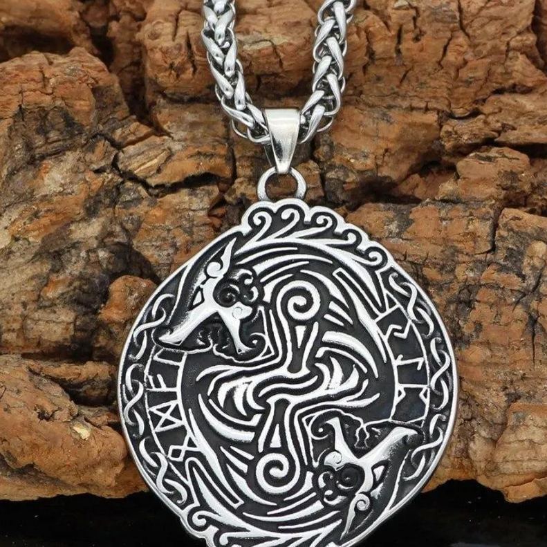 Fenrir Wolf Runic Necklace