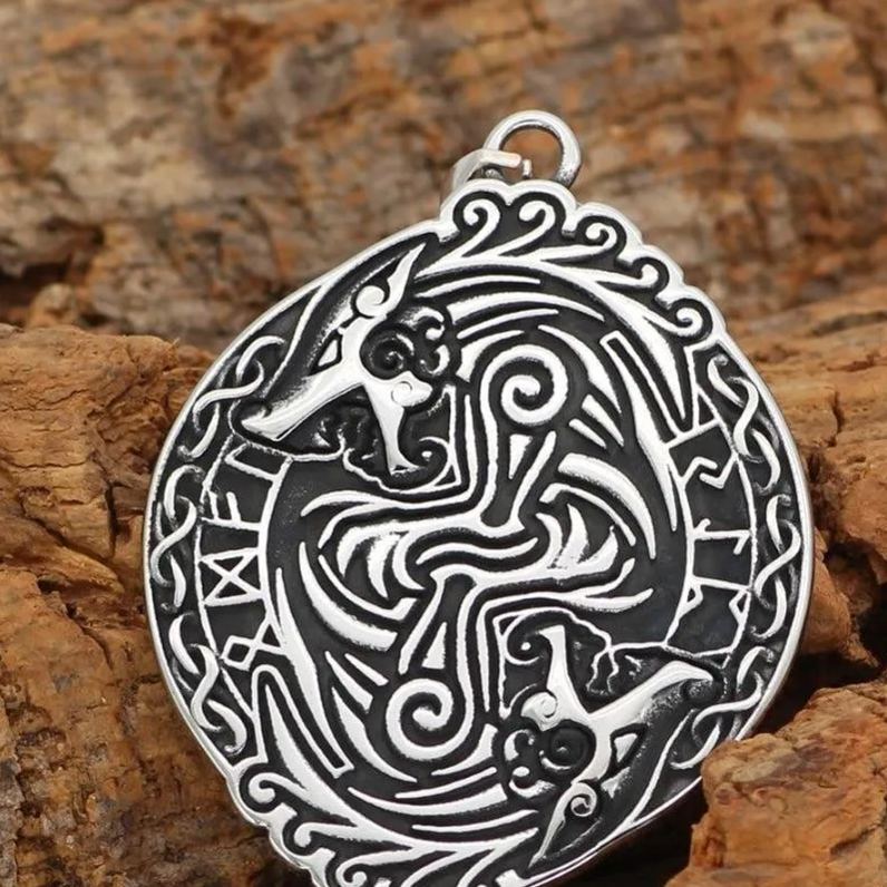 Fenrir Wolf Runic Necklace