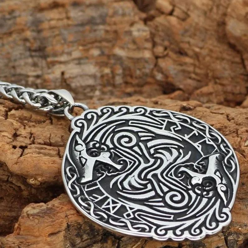 Fenrir Wolf Runic Necklace