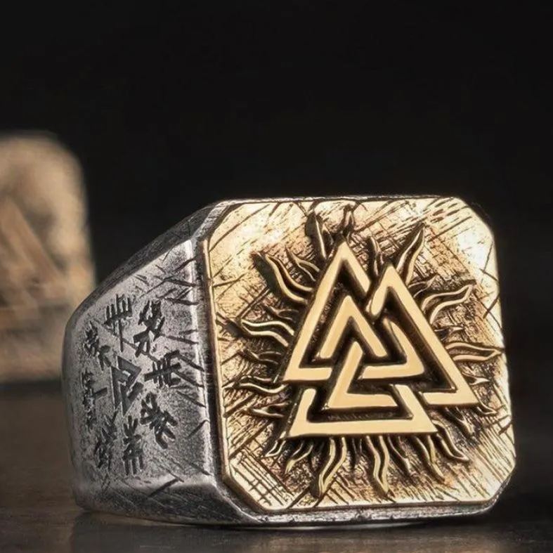 925 Silver Nordic Valknut Ring