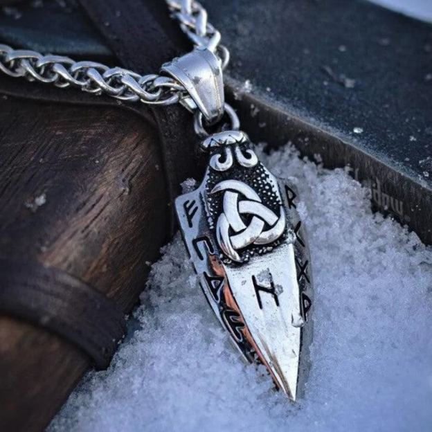 Gungnir Spear Runic Arrowhead Necklace