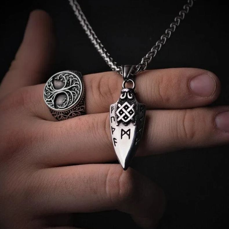 Gungnir Spear Runic Arrowhead Necklace