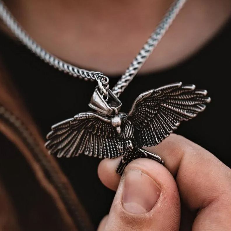 Odin's Raven Pendant Necklace