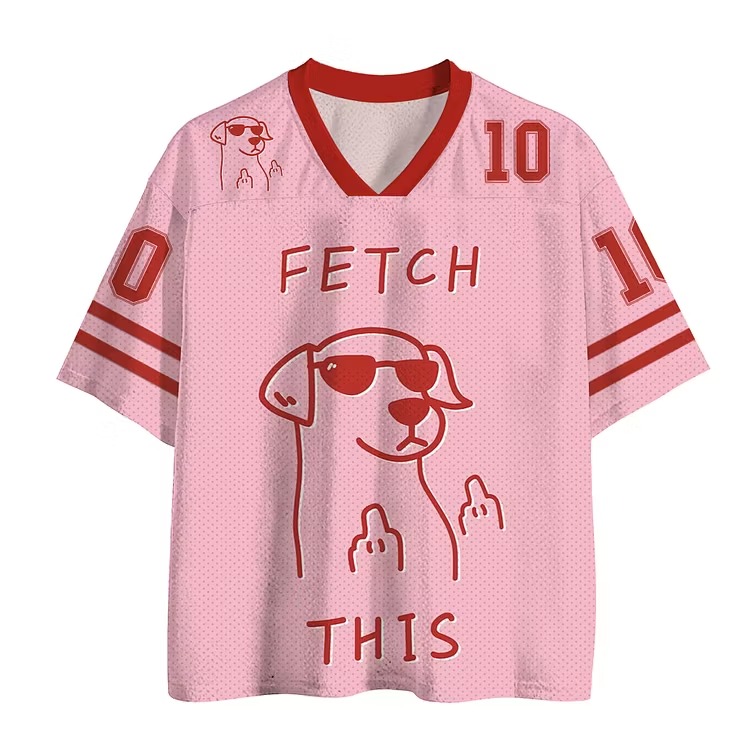 Pink Fetch This Dog Mesh Jersey