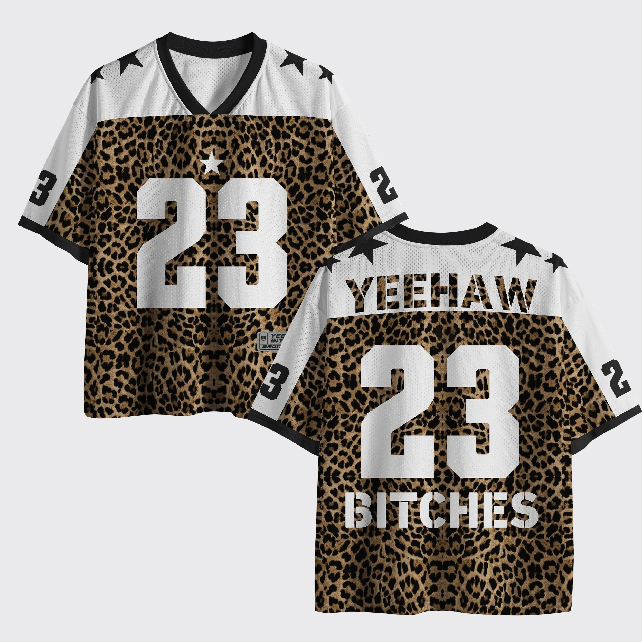 Yeehaw Leopard Print Jersey Shirts