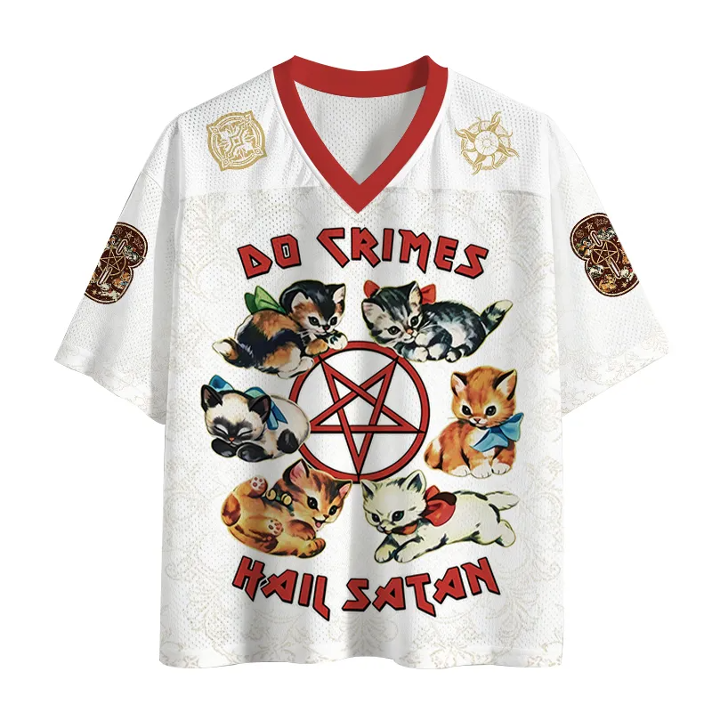 Cute Cats Do Crimes Hail Satan Mesh Jersey
