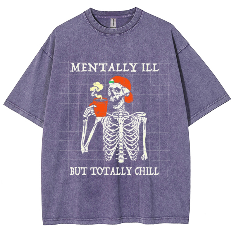 Mentally Ill Unisex Vintage Wash Denim T-Shirts🔥Buy 4 get 5th 50%OFF🔥