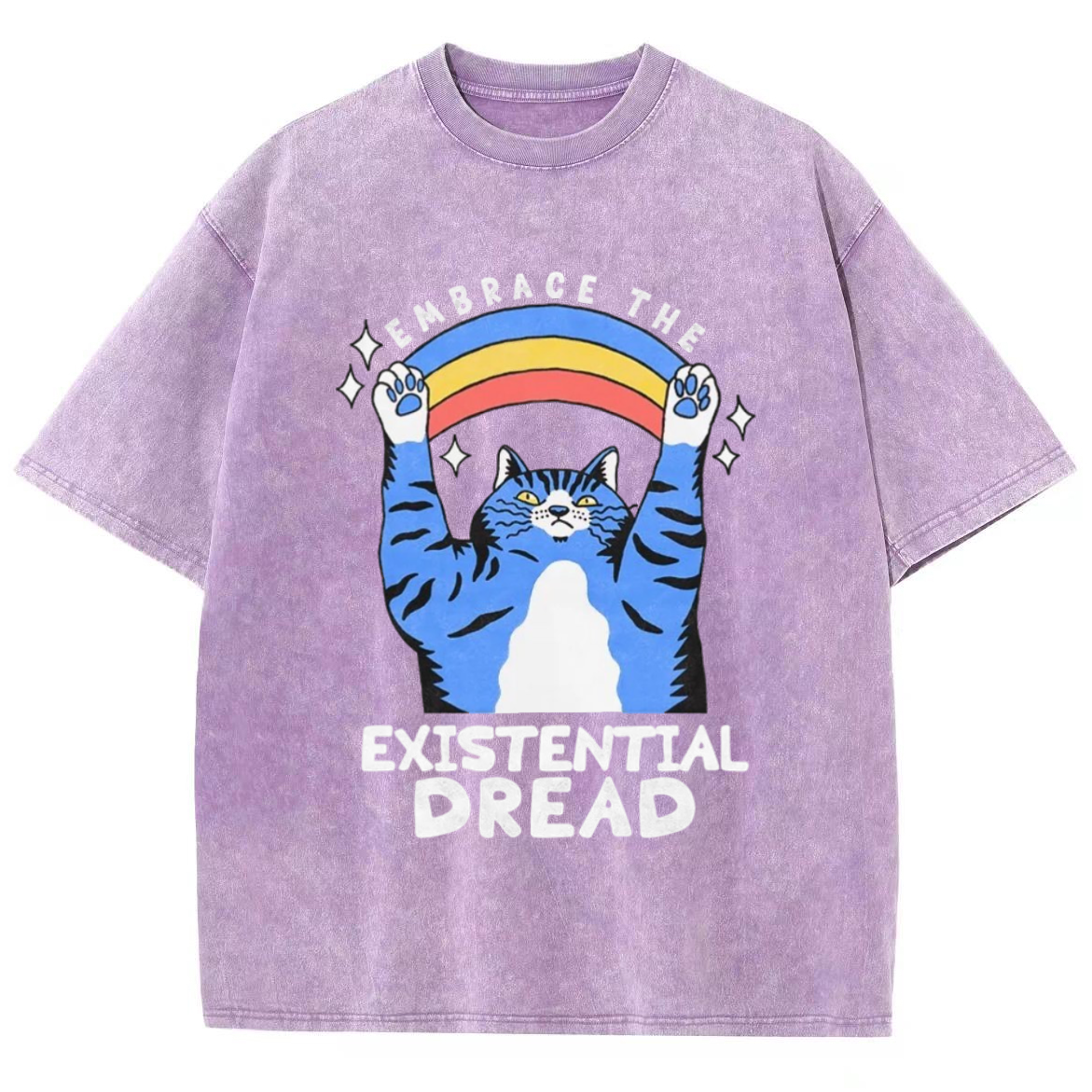 Embrace The Existential Dread Unisex Vintage Solid Wash Denim T-Shirts