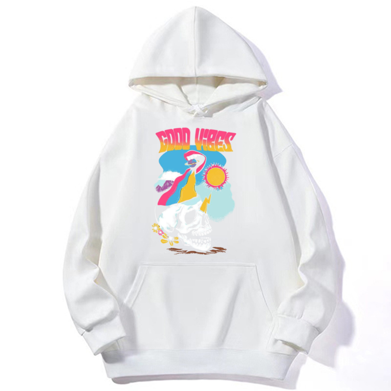 Good Vibes Unisex Casual Hoodie Sweatshirt