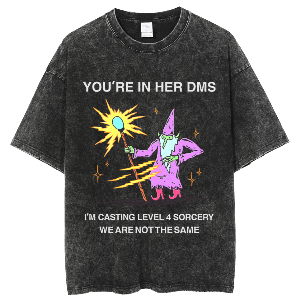 You're In Her DMS Unisex Printed Retro Washed Short Sleeved T-Shirt