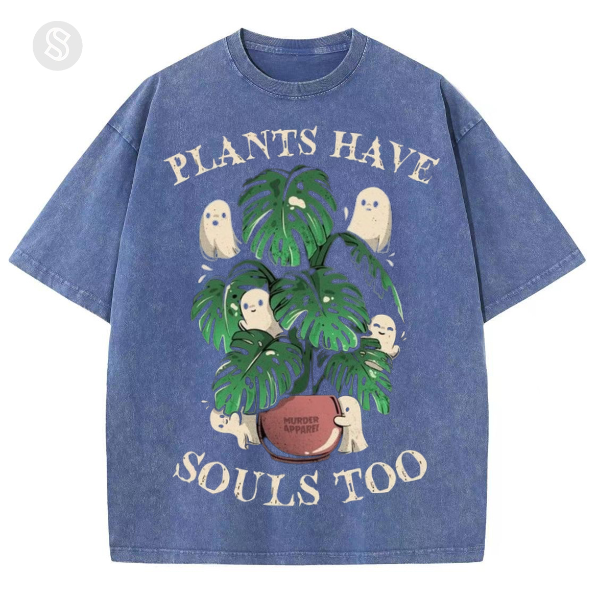 Plants Are Have Souls Too Unisex Printed Retro Washed Short Sleeved T-Shirt-Print-cool