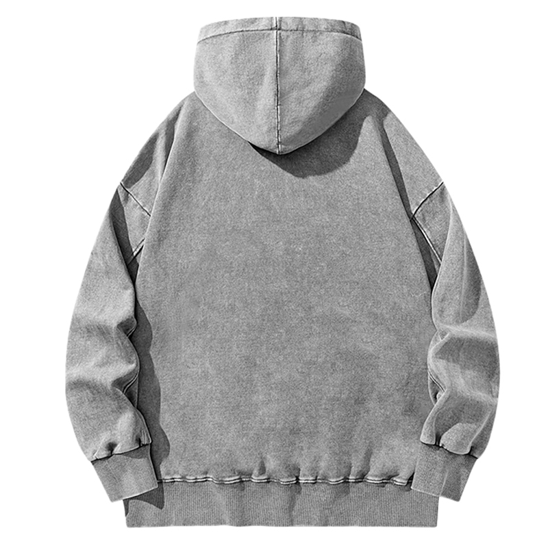 Death Is Coming Unisex Printed Casual Washed Hoodie Sweatshirt-Print-cool