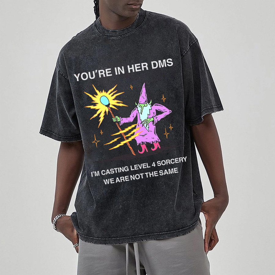 You're In Her DMS Unisex Printed Retro Washed Short Sleeved T-Shirt