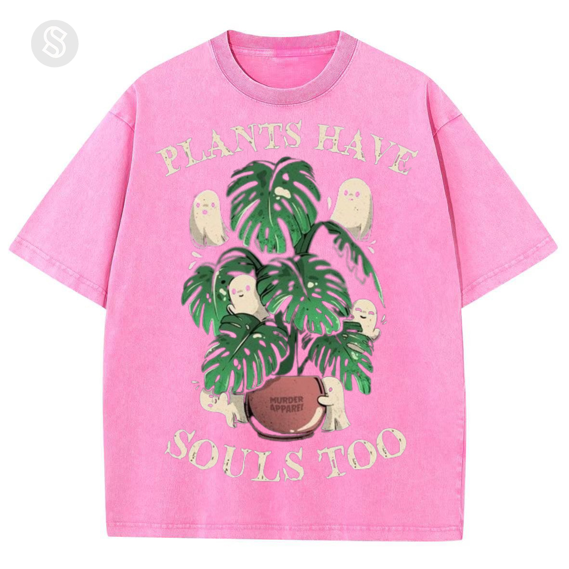 Plants Are Have Souls Too Unisex Printed Retro Washed Short Sleeved T-Shirt-Print-cool