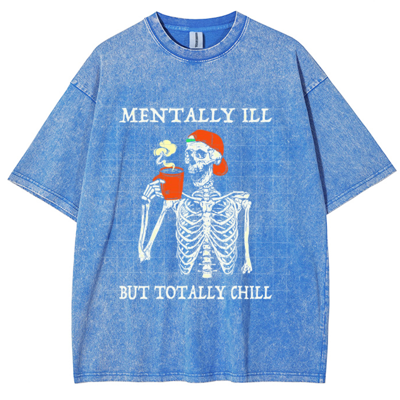 Mentally Ill Unisex Vintage Wash Denim T-Shirts🔥Buy 4 get 5th 50%OFF🔥