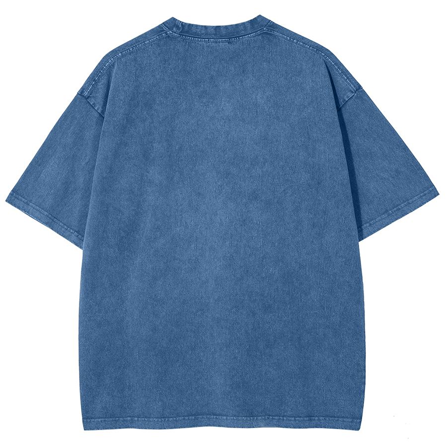 Death Is Coming Unisex Oversized Print Vintage Wash Denim T-Shirt