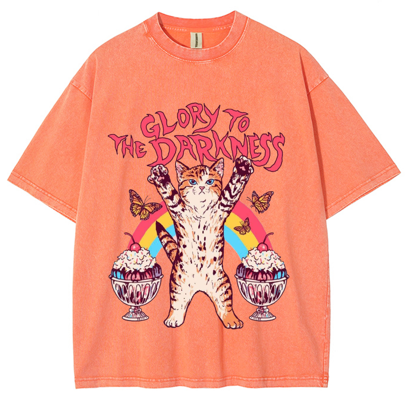 The Darkness Unisex Vintage Wash Denim T-Shirts-Print-cool