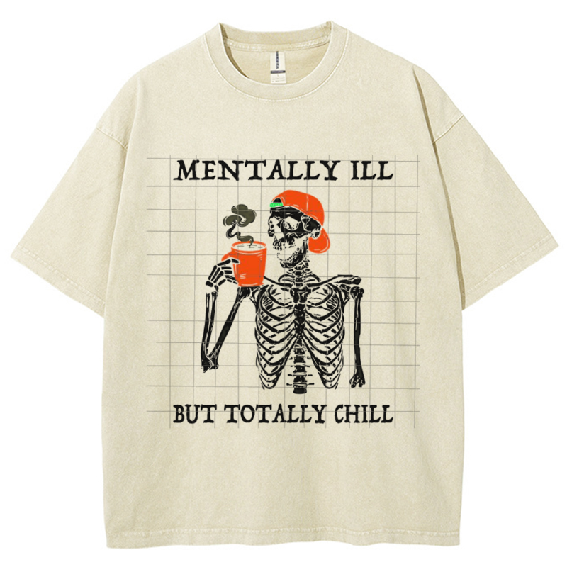 Mentally Ill Unisex Vintage Wash Denim T-Shirts🔥Buy 4 get 5th 50%OFF🔥