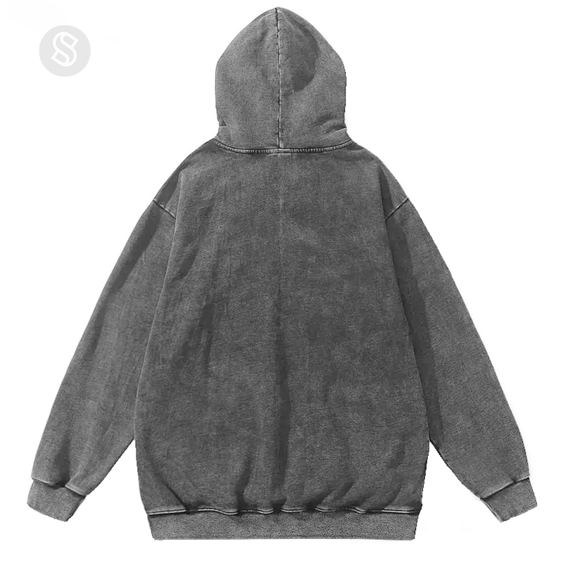 Slasher Unisex Printed Casual Washed Hoodie Sweatshirt-Print-cool