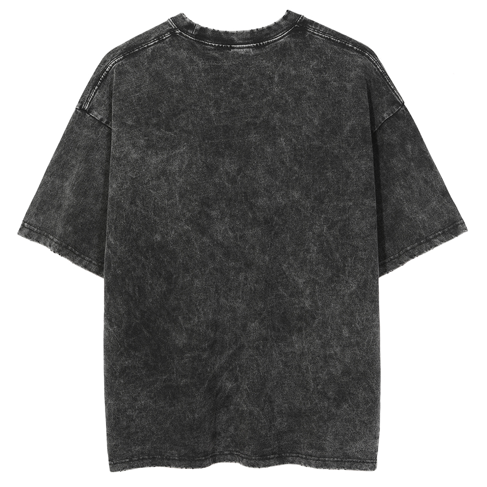 Funny Bear Unisex Printed Retro Washed Short Sleeved T-Shirt