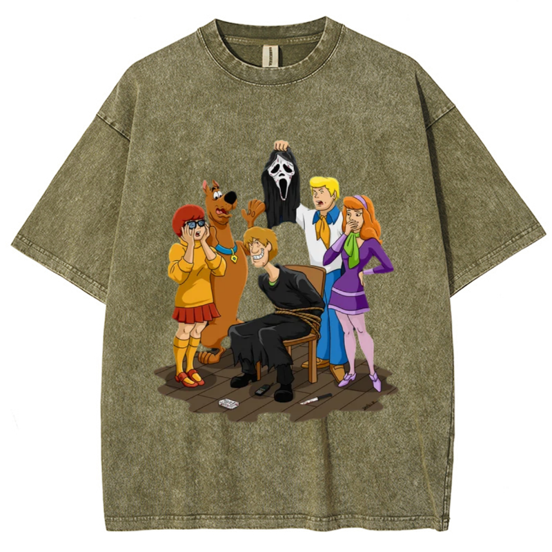 Ghost Face Unisex Vintage Wash Denim T-Shirts