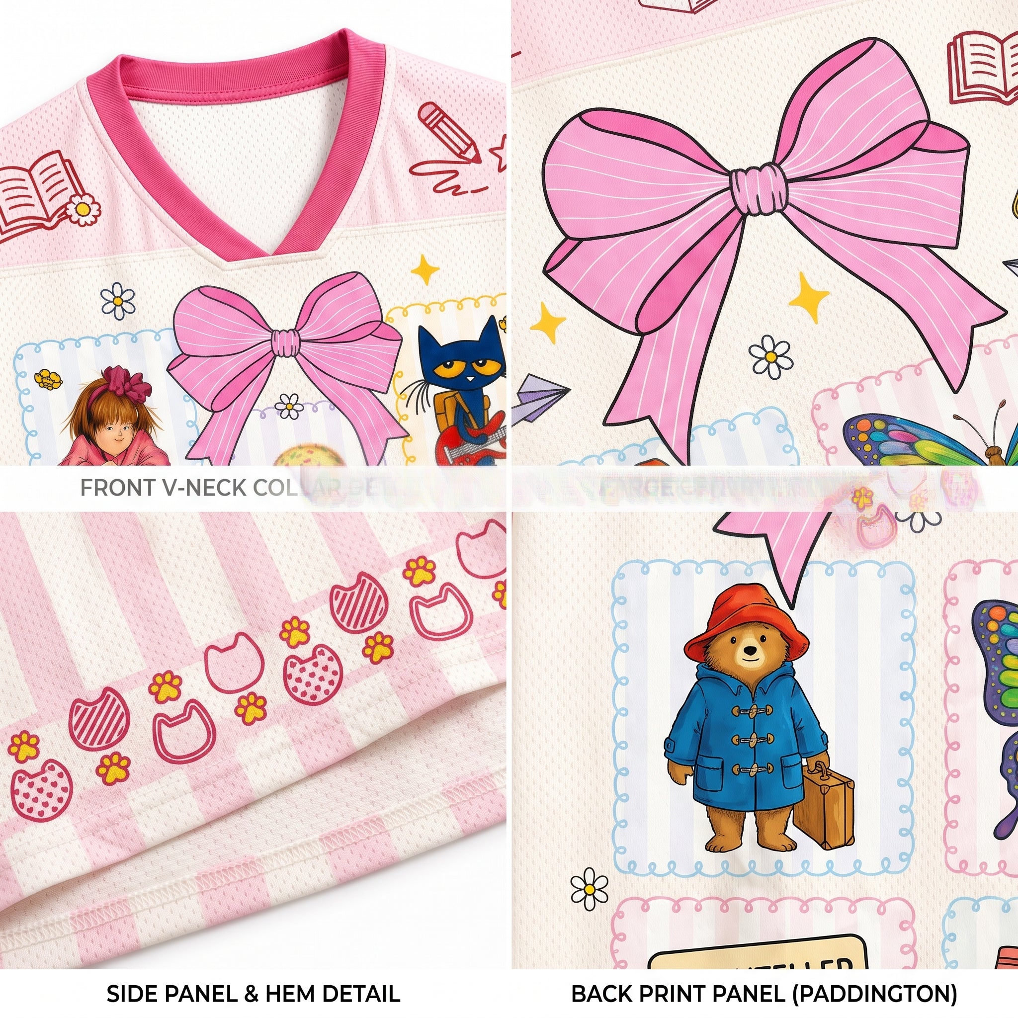 Chaotic Club Children Books Characters Back To School Mesh Jersey