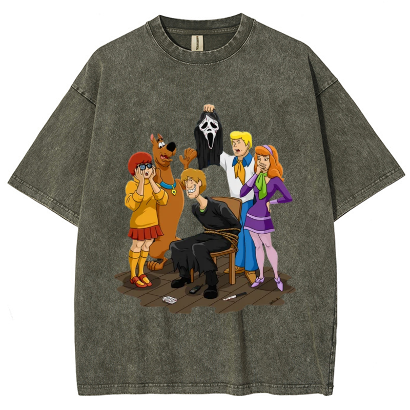 Ghost Face Unisex Vintage Wash Denim T-Shirts