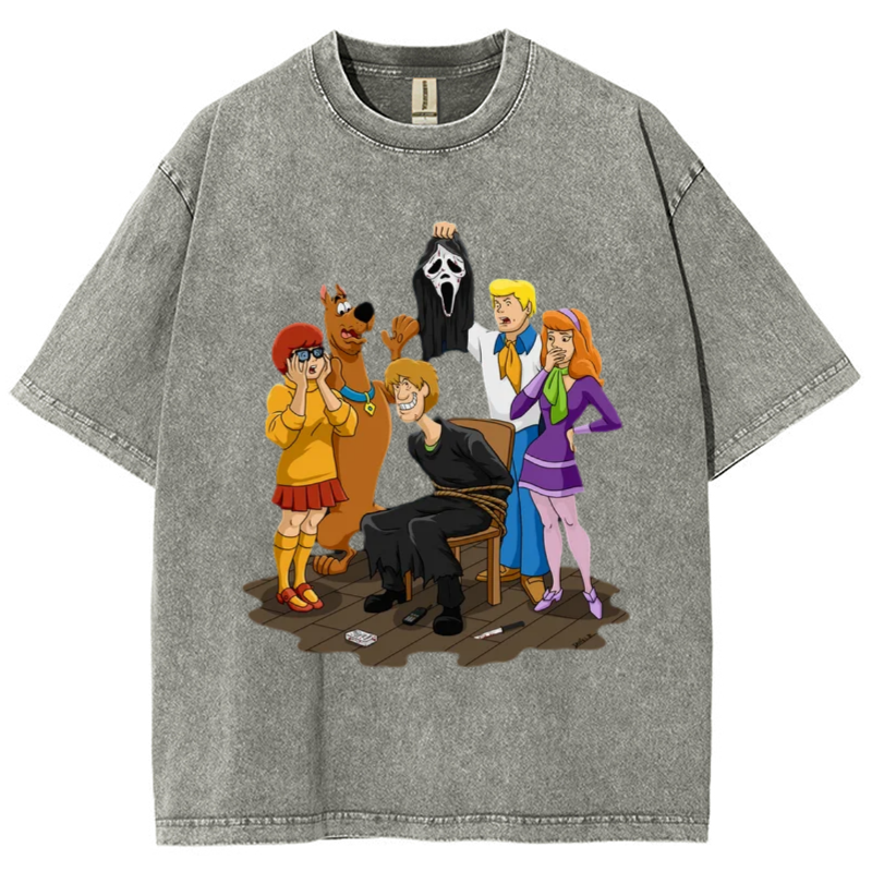Ghost Face Unisex Vintage Wash Denim T-Shirts