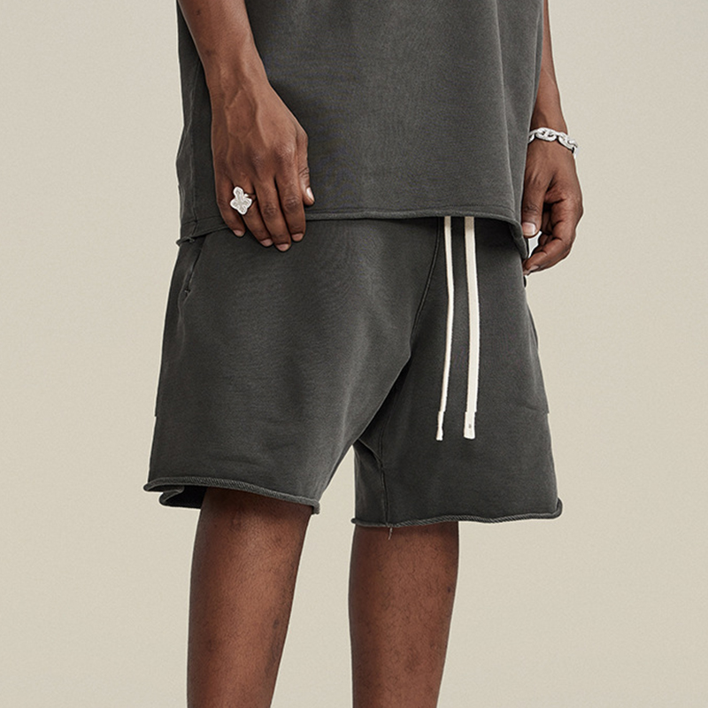 Vintage Unisex Casual Washed Plain Shorts 