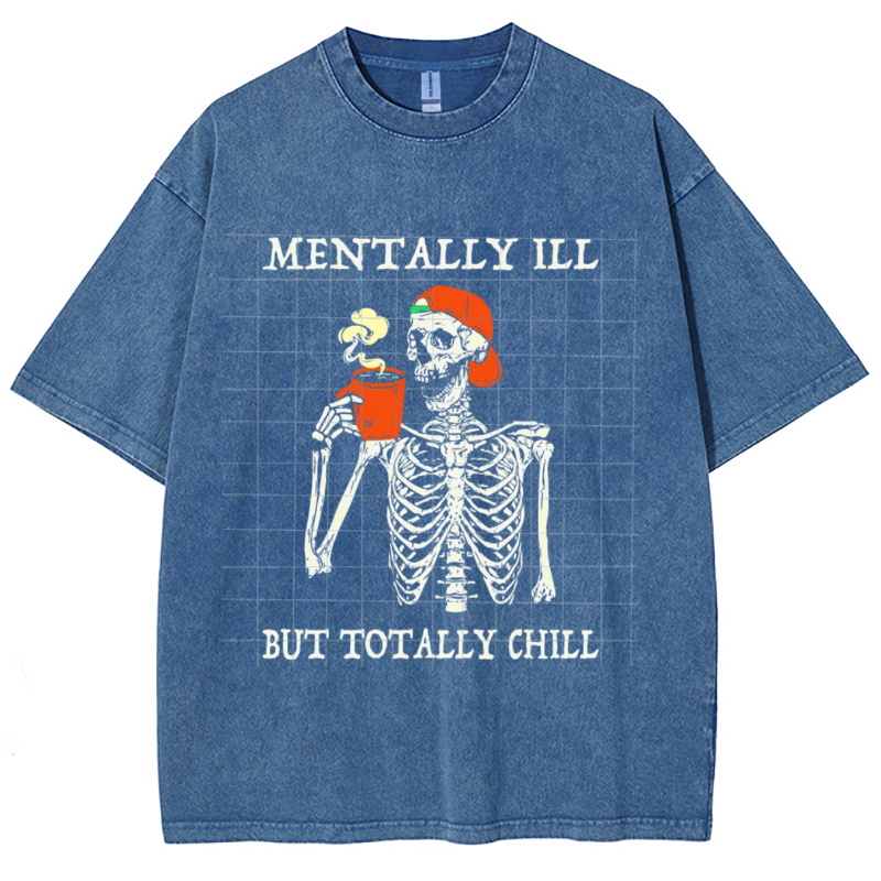 Mentally Ill Unisex Vintage Wash Denim T-Shirts🔥Buy 4 get 5th 50%OFF🔥