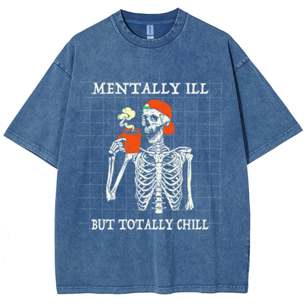 Mentally Ill Unisex Vintage Wash Denim T-Shirts🔥Buy 4 get 5th 50%OFF🔥