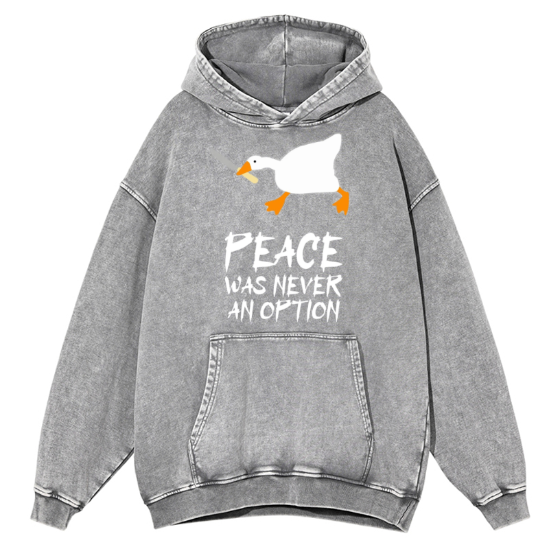 Peace Unisex Printed Casual Washed Hoodie Sweatshirt-Print-cool
