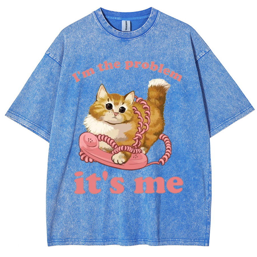 Its Me Unisex Printed Retro Washed Short Sleeved T-Shirt-Print-cool