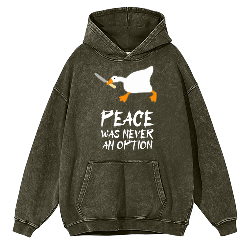 Peace Unisex Printed Casual Washed Hoodie Sweatshirt-Print-cool