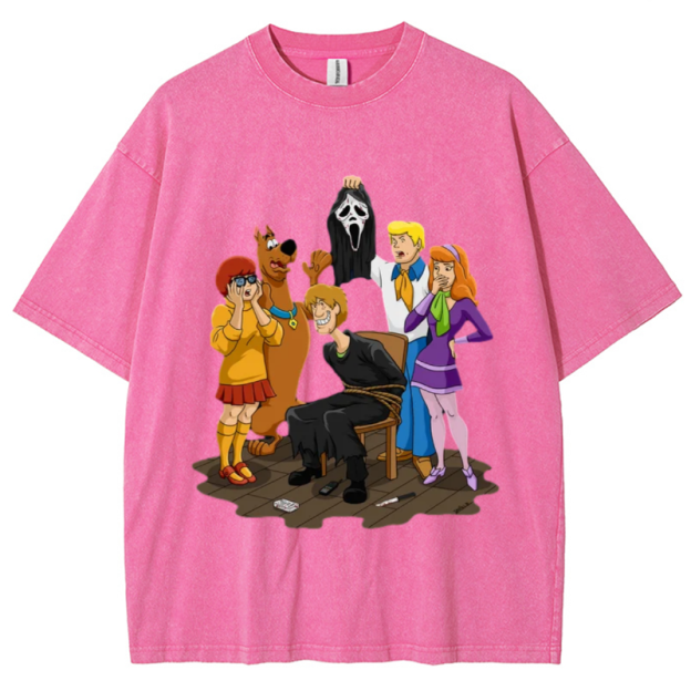 Ghost Face Unisex Vintage Wash Denim T-Shirts