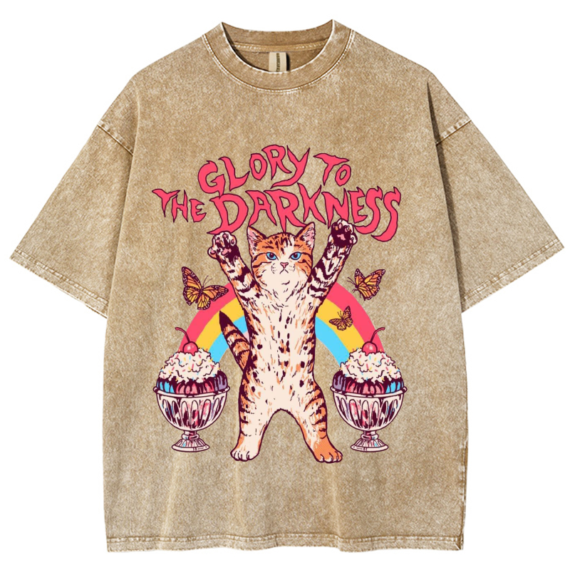 The Darkness Unisex Vintage Wash Denim T-Shirts-Print-cool