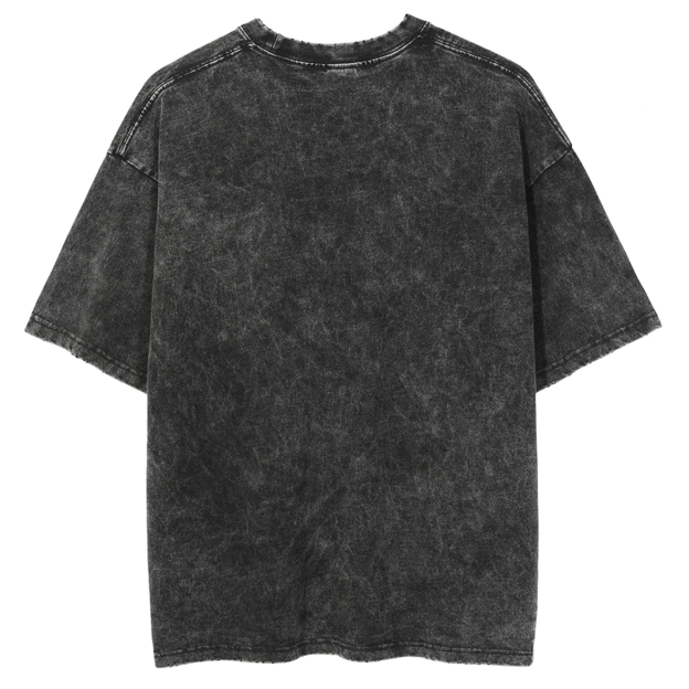 Funny Frog Unisex Oversized Print Vintage Wash Denim T-Shirt