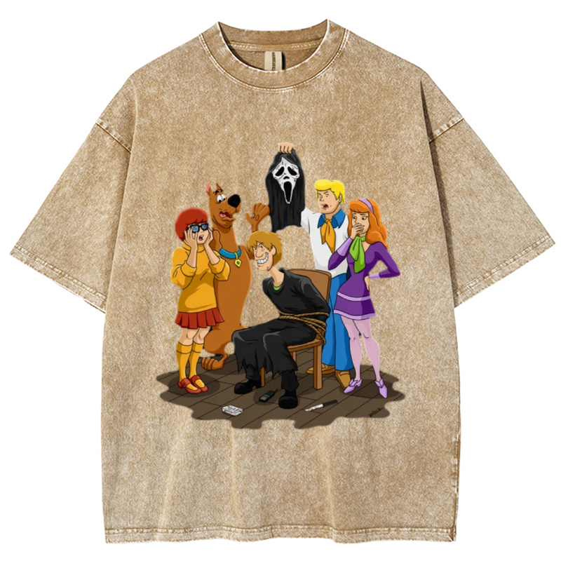 Ghost Face Unisex Vintage Wash Denim T-Shirts