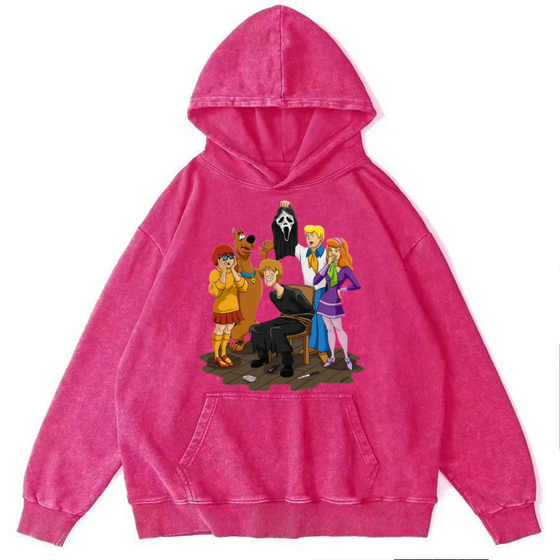 Ghost Face Unisex Printed Casual Washed Hoodie Sweatshirt-Print-cool