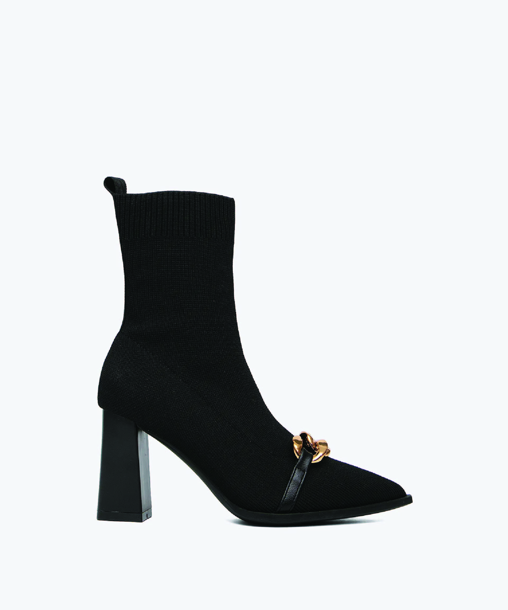 MOUSSE FIT Women Chain Elegant Ladies Fly Knit High Boots