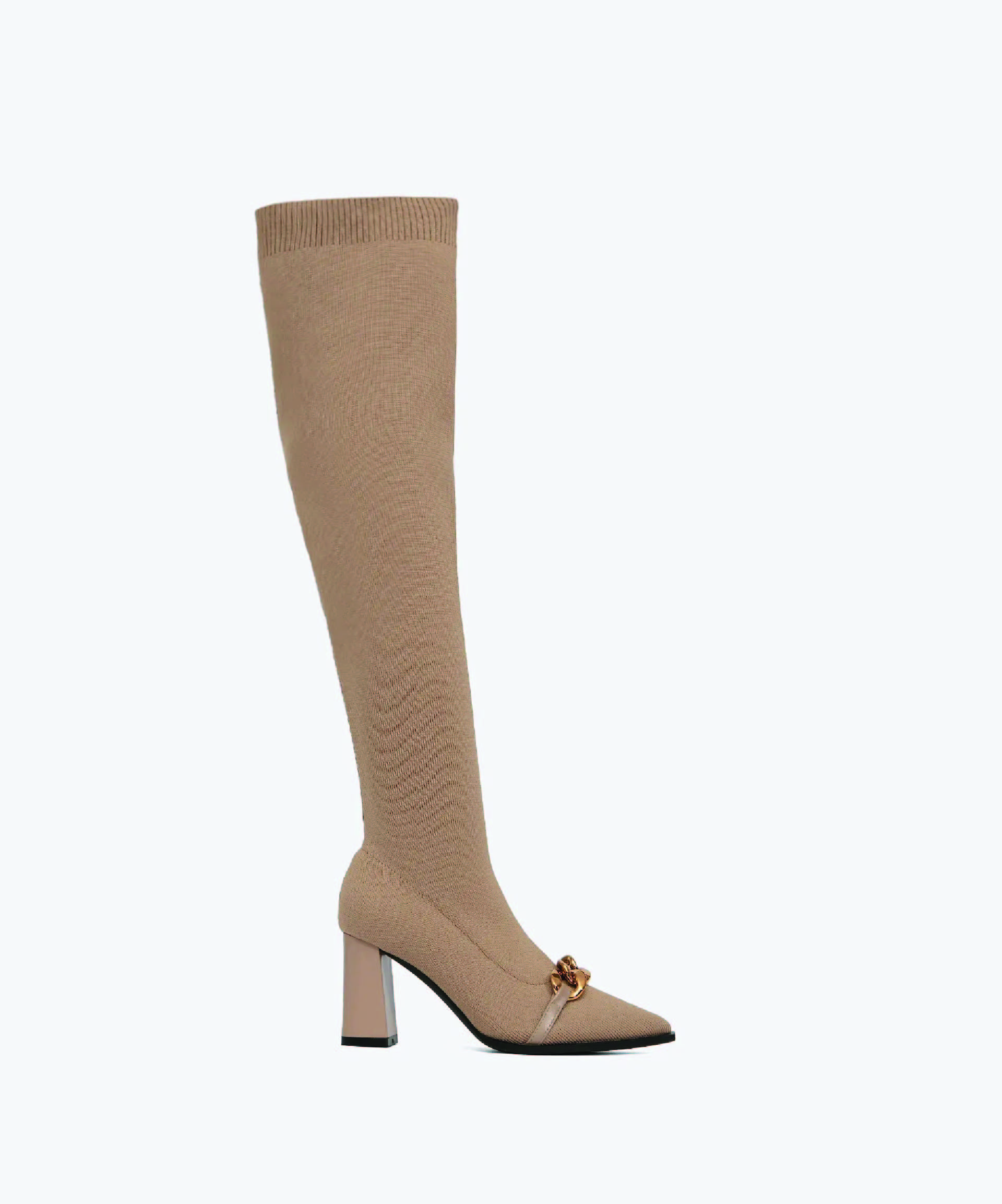 MOUSSE FIT Women Knit Comfort Chunky Over Knee Boots