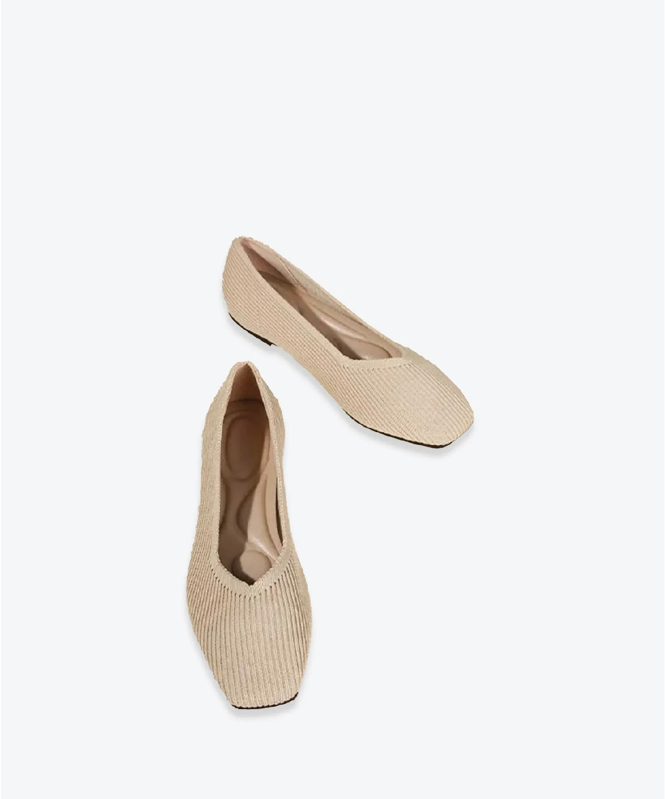 MOUSSE FIT Women Minimalist Square Toe Flat Ballerinas