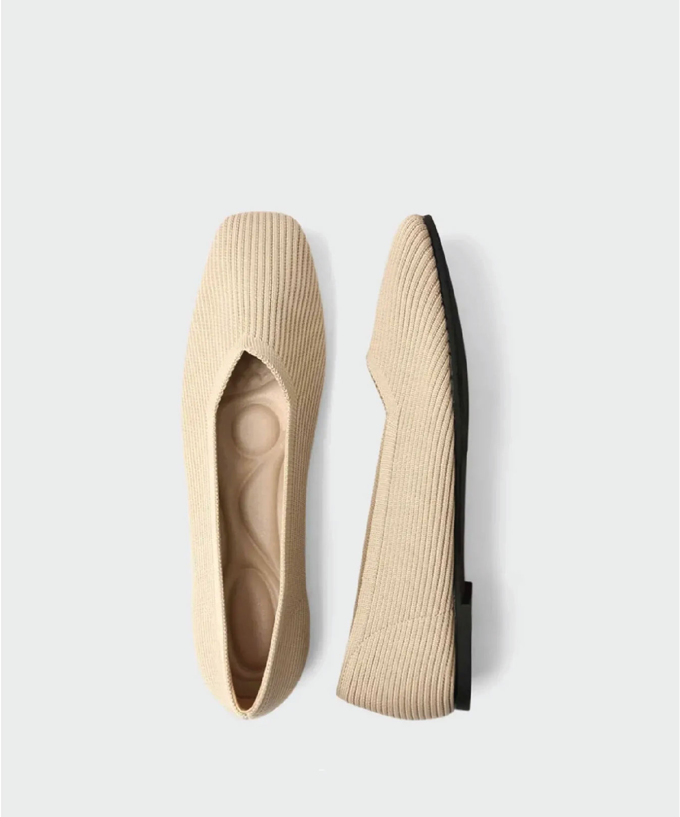 MOUSSE FIT Women Minimalist Square Toe Flat Ballerinas