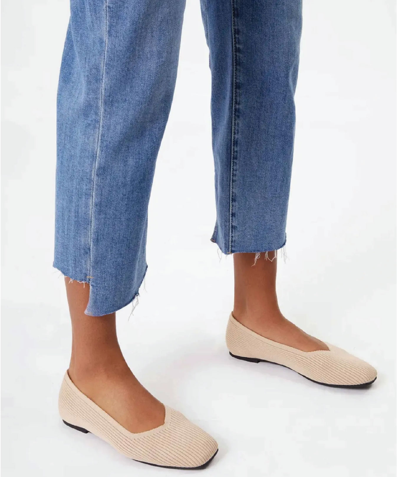 MOUSSE FIT Women Minimalist Square Toe Flat Ballerinas