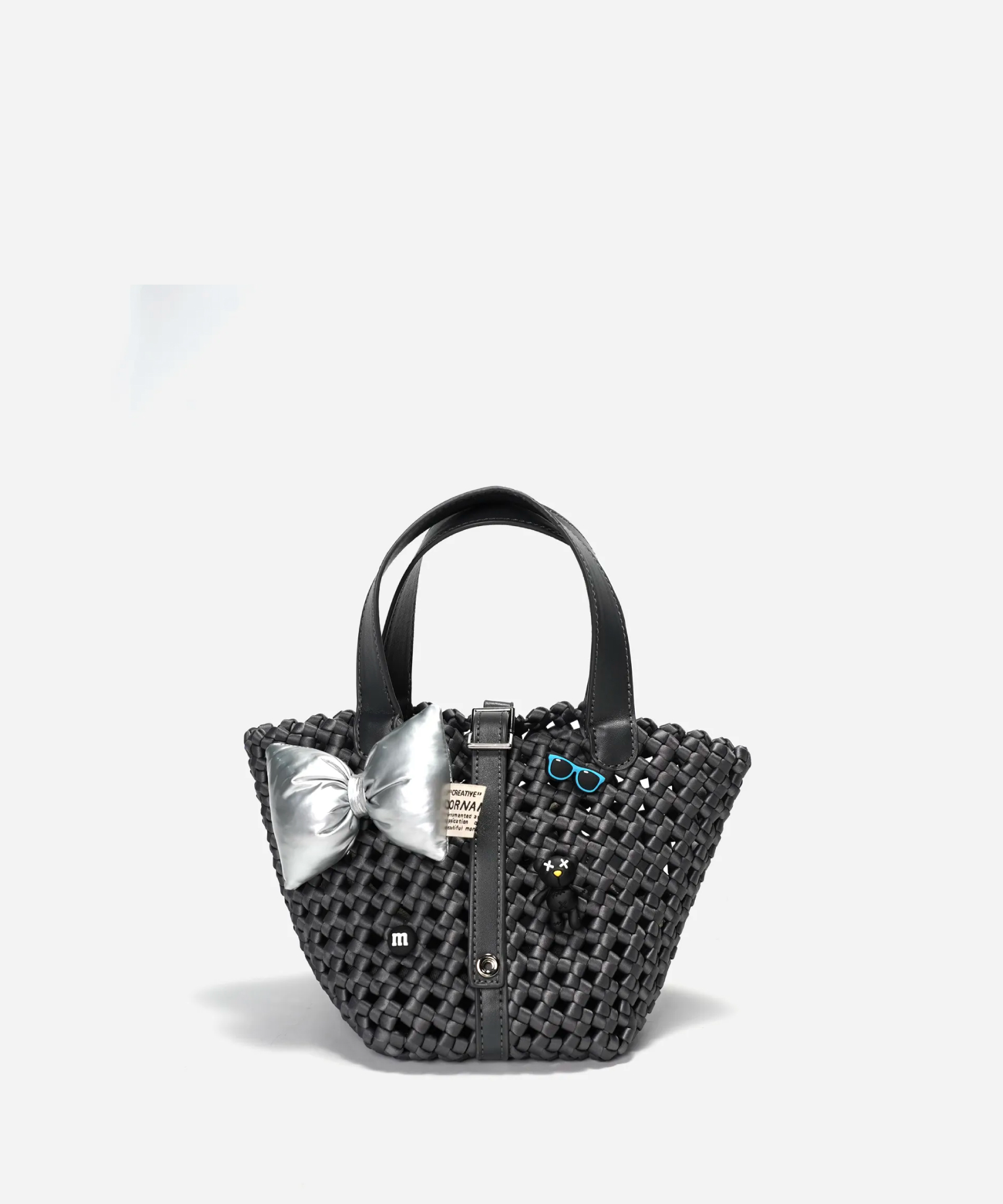 Emily 2 PCS Set  Woven Top handle bag