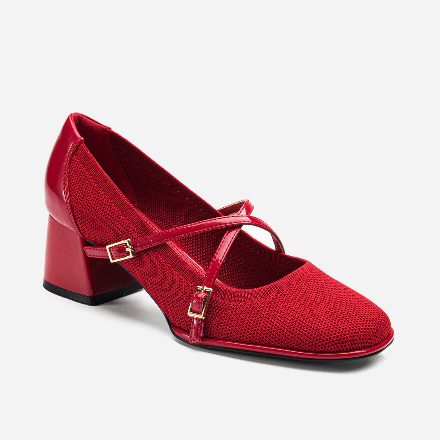 MOUSSE FIT Commute Square Toe Heeled Mary Janes