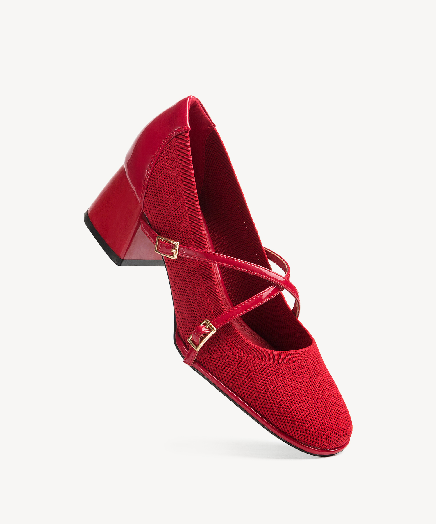 MOUSSE FIT Commute Square Toe Heeled Mary Janes