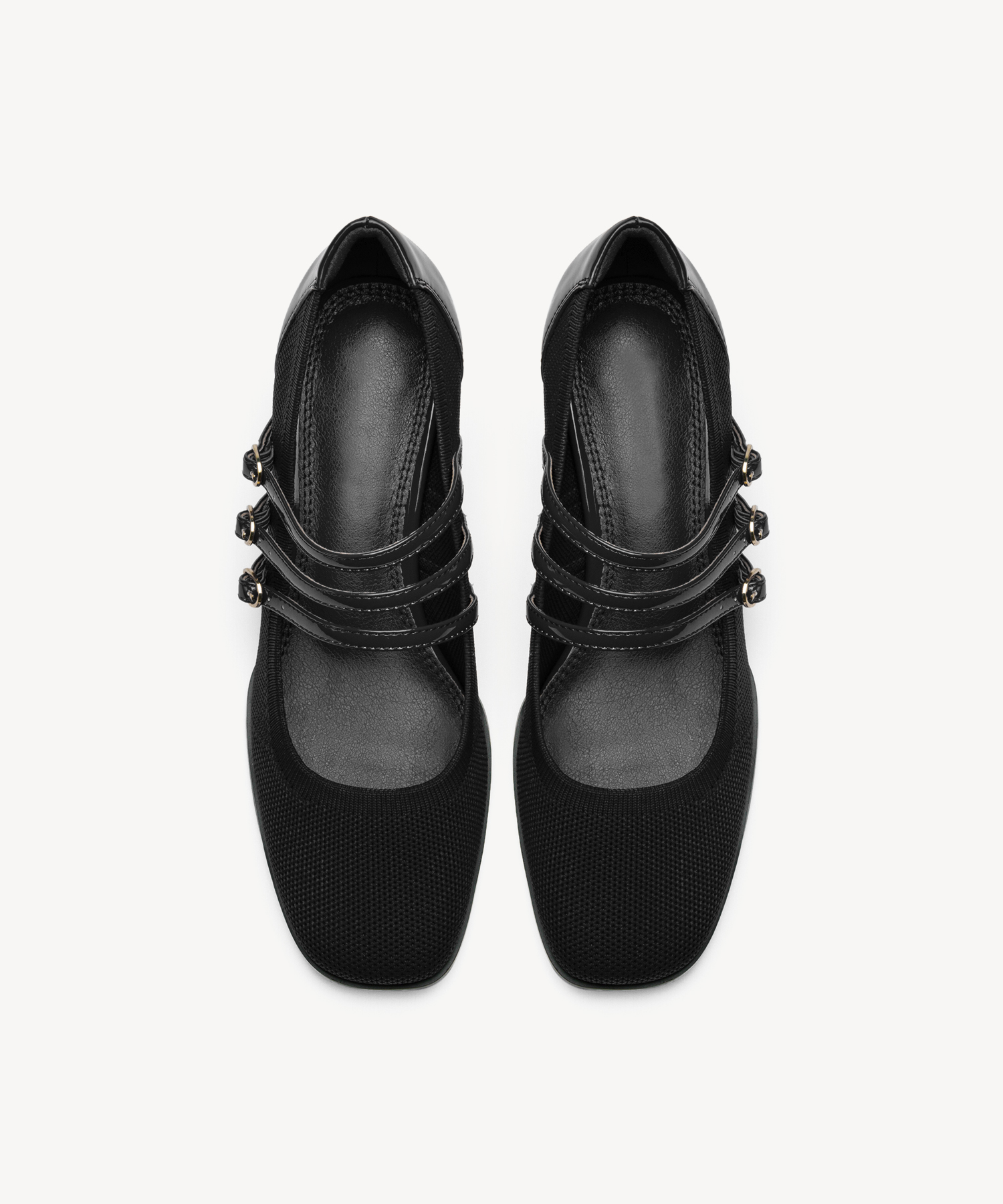 MOUSSE FIT Commute Square Toe Heeled Mary Janes