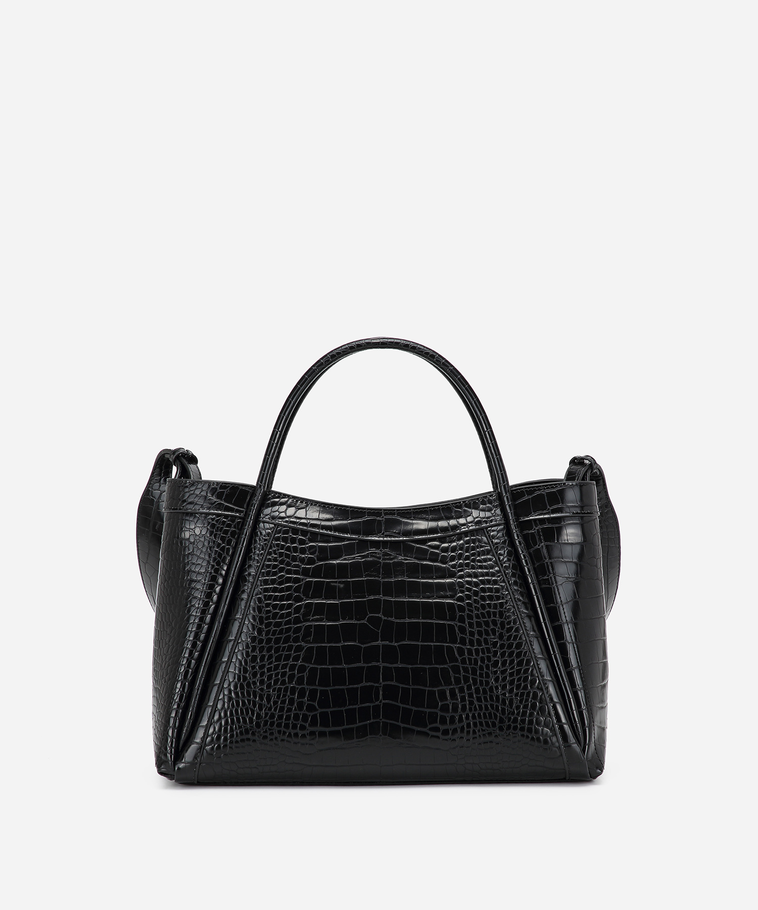 Kelly M Plus Size 2 PCS Set Crocodile Print Top Handle Bag